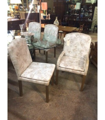 SOLD - 8 Upholstered Chairs, 2 Captains Chairs